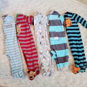 9 month - bundle of 5 fleece Pjs
